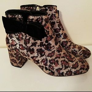 Kate Spade Sequin Leopard Booties